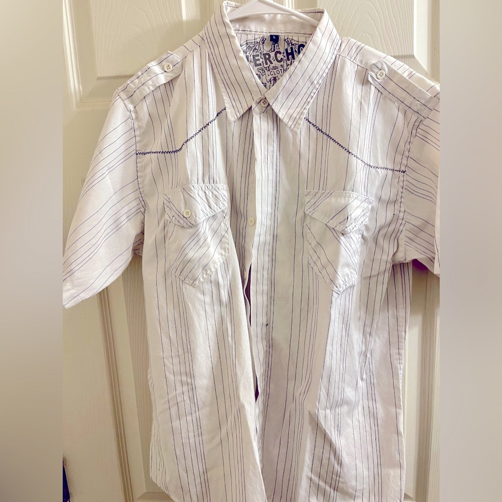 Tattoo style graphic button down